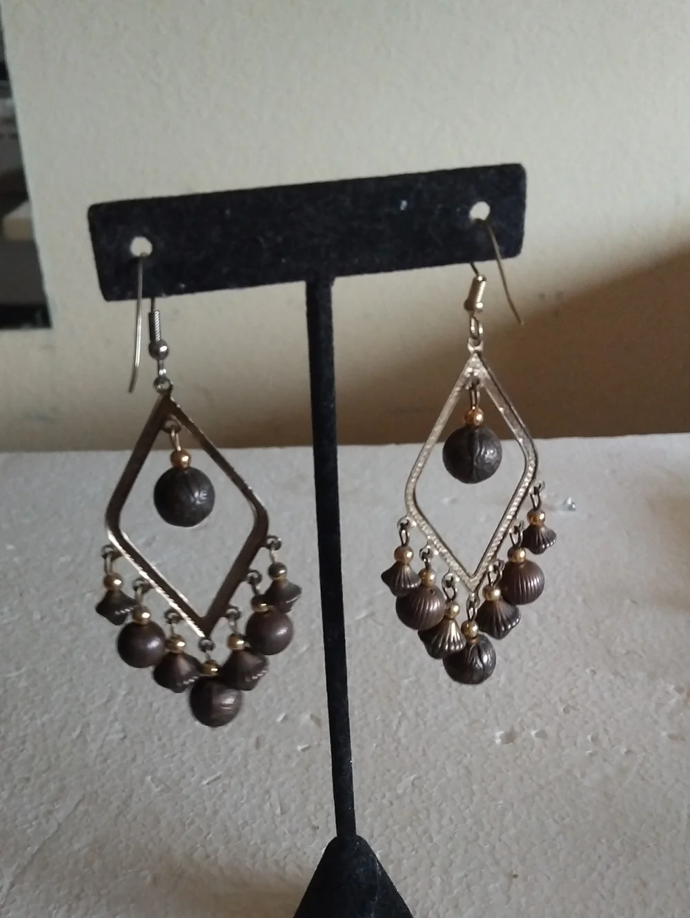 Brown Metal Earrings